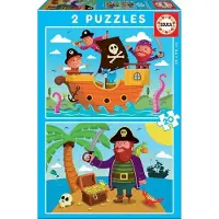 Educa - puzzel - 2 x 20 stuks - piraten