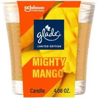 Glade Candle Mighty Mango Limited Edition geur doordrenkt met essentile olin 4,08 oz