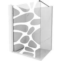 Mexen Kioto douchewand inloop 130 x 200 , witte golf 8 mm, geweer metaal - 800-130-101-95-97