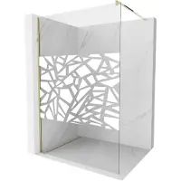 Mexen Kioto douchewand Walk-in 120 x 200 , wit patroon 8 mm, goud - 800-120-101-50-85