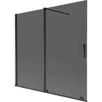 Mexen Velar badwand tweedelig schuifbaar 170 x 150 , grafiet, zwart - 896-170-000-41-70