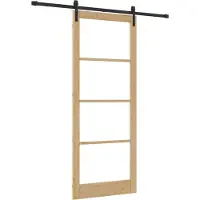 vidaXL Schuifdeur ORKDAL Natuurlijk en zwart 93 x 232 cm