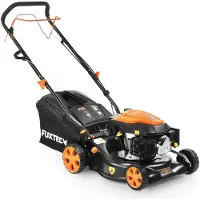 FUXTEC FX-RM4346, grasmaaier met wielaandrijving, geschikt voor oppervlakken tot 400 m², maaibreedte 42 cm, maximale snijhoogte 2,5 cm, aanbevolen snijhoogte 7 cm, 3000 RPM