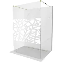Mexen Kioto vrijstaande douchewand 110 x 200 , wit patroon 8 mm, goud - 800-110-002-50-85