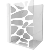 Mexen Kioto+ L douchewand met plank Walk-in 80 x 200 , witte golf, wit - 800-080-123-20-97