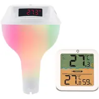 Semoic Digitale zwembadthermometer, drijvend, gemakkelijk af te lezen, op zonne-energie