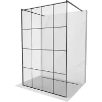 Mexen Kioto vrijstaande douchewand 140 x 200 , zwart raster 8 mm, zwart - 800-140-002-70-77