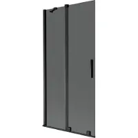 Mexen Velar badwand 2-delige schuifbare 95 x 150 , grafiet, zwart - 896-095-000-41-70