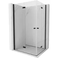 Mexen Mist-F Duo opvouwbare douchecabine links 120 x 100 , transparant, zwart - 8A6-120L-100P-70-00