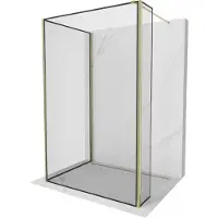 Mexen Kioto douchewand Walk-in 100 x 80 x 30 , zwart frame, goud - 800-100-080-221-50-70-030