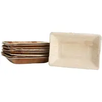 KOKA 50x rechthoekige palmbladeren borden formaat 11,5 x 16,5 cm
