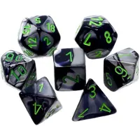 Chessex CHX26445 Dobbelstenen-Gemini Set Zwart/Grijs/Groen