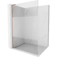Mexen Kioto L douchewand Walk-in 110 x 200 , transparant/frosted, geborsteld koper - 800-110-103-65-35