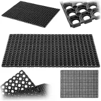 Kadax Deurmat met gatenpatroon, antislip rubberen ringmat voor buiten, rubberen mat van rubber voor de entree (patroon 1, 80x120 cm)