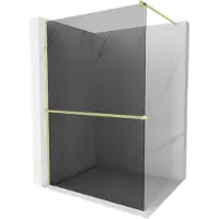 Mexen Kioto+ douchewand met plank Walk-in 80 x 200 , grafiet, goud geborsteld - 800-080-121-55-40