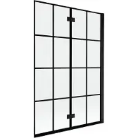 Mexen Mist 2-delige douchewand rechts 120 x 150 , zwart raster, zwart - 8A9-120-002-70-77-P