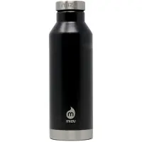 Mizu V6 19 oz Ge soleerde roestvrijstalen waterfles Vacu m ge soleerde smalle opening met lekvrije dop Zwart 560 ml