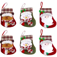 Jojomino Kerstkousen snoep cadeauzak 3D Kerstman sneeuwpop-eland sokken decoratie