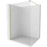 Mexen Kioto douchewand Walk-in 90 x 200 , strepen 8 mm, goud geborsteld - 800-090-101-55-09