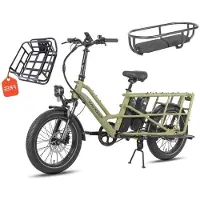 Fafrees FF20 CUV - Elektrische fiets met cargo - 250 W - 48 V - 24 Ah - Maximale snelheid 25 km/h - Groen - Met achterframe