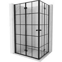 Mexen Mist-F Duo opvouwbare douchecabine links 110 x 85 , zwart rooster, zwart - 8A6-110L-085P-70-77