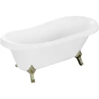 Mexen Retro vrijstaande badkuip 150 x 73 , wit, gouden poten - 53251507300-50