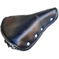 Torribaly Vintage kunstleren fietszadel met klinknagel en veer, fietszadelkussen, zwart voor racefietsen