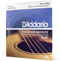 D'addario And Co EJ37 12-STRING PHOSPHOR BRONZE ACOUSTIC GUITAR STRINGS MEDIUM TOP/HEAVY BOTTOM 12-54