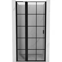 Mexen Mist L douchedeur scharnierend links 115 , zwart rooster, zwart - 8A4L-115-000-70-77-L