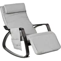 SoBuy Fauteuil à Bascule Gris avec Repose-Pieds