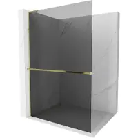 Mexen Kioto+ L douchewand met plank Walk-in 80 x 200 , grafiet, goud - 800-080-123-50-40