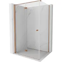 Mexen Mist-F inklapbare douchecabine links 70 x 80 , transparant, geborsteld koper - 8A6T-070-080-65-00-L