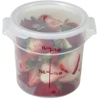Cambro RFS1PP Rond Polypropeen Voedselopslagcontainer - Camwear, 1 liter, Translucent