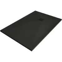 Mexen Stone+ rechthoekige composietdouchebak 100 x 90 , zwart, zwarte afdekking - 44709010-B