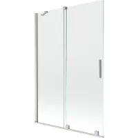 Mexen Velar badwand 2-delige schuifwand 120 x 150 , transparant, geborsteld nikkel - 896-120-000-01-97