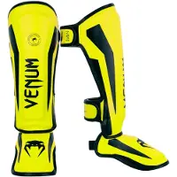 Venum Elite Kids Kinder Scheenbeschermers Geel Zwart - M