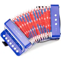 Woet Speelgoed Accordeon voor Kinderen - Speelgoedinstrument - Blauw - Inclusief Muziekboekje met 8 Liedjes - Vanaf 3 Jaar