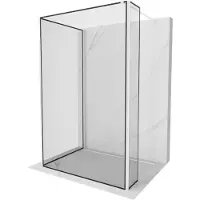 Mexen Kioto douchewand Walk-in 110 x 100 x 40 , zwart frame, wit - 800-110-100-221-20-70-040