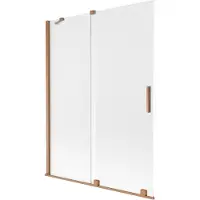 Mexen Velar badwand met 2 schuifvleugels 130 x 150 cm, ijs, geborsteld koper - 896-130-000-31-65