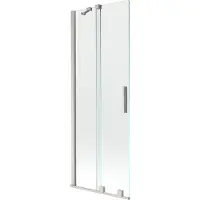 Mexen Velar badwand 2-vleugelig schuifbaar 75 x 150 , transparant, geborsteld nikkel - 896-075-000-01-97