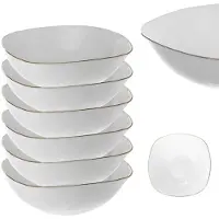 Kadax Slakom 19cm Glazen Kommen voor Soep Snacks Set Wit 6 st