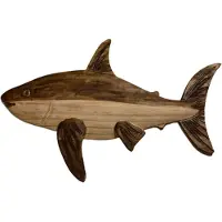 Torribaly Houten Zeevis Decor Standbeeld Walvis Beeldje Sculptuur Ornament Rustieke Decoratie Wanddecoratie,B