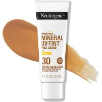 Neutrogena – Purescreen + Tinted Sunscreen Mineral Sunscreen – Zonnebrand met Zinkoxide & Vitamine E – Parfumvrij SPF 30 – Medium Deep