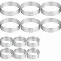 Tlily 12 ronde taartringen, 1,97 inch en 3,15 inch roestvrijstalen ringen