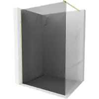 Mexen Kioto douchewand Walk-in 140 x 200 , grafiet 8 mm, goud geborsteld - 800-140-101-55-40
