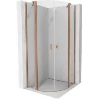 Mexen Mist douchecabine halfrond zwenkbaar 80 x 80 , transparant, geborsteld koper - 8A32-080-080-65-00