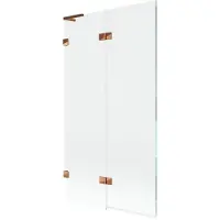 Mexen Lunar L badwand 2-delig links 100 x 150 , transparant, roze goud - 897L-100-100-60-00-L