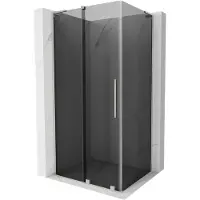 Mexen Velar L schuifbare douchecabine 110 x 85 , grafiet, geborsteld nikkel - 871-110-085-43-97