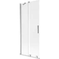 Mexen Velar badwand 2-delige schuifbare 80 x 150 cm, ijsglas, chroom - 896-080-000-31-01