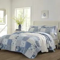 Laura Ashley - Twin-quiltset omkeerbaar katoenen beddengoed met bijpassende schijnboerderij-ge?spireerde woondecoratie (Paisley bedrukte patchwork bl